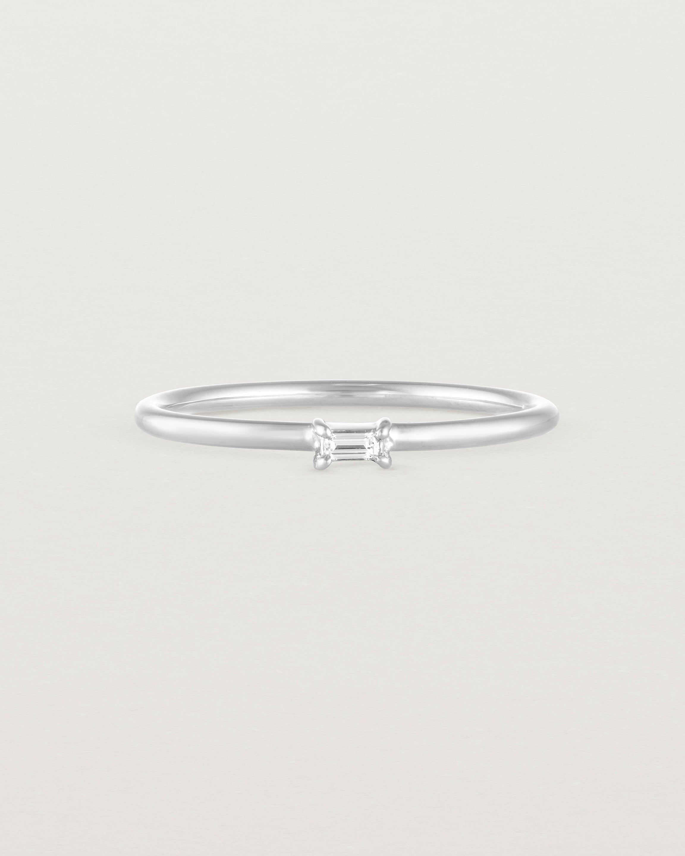 Front view of the Sena Stacking Ring | Diamond in white gold.