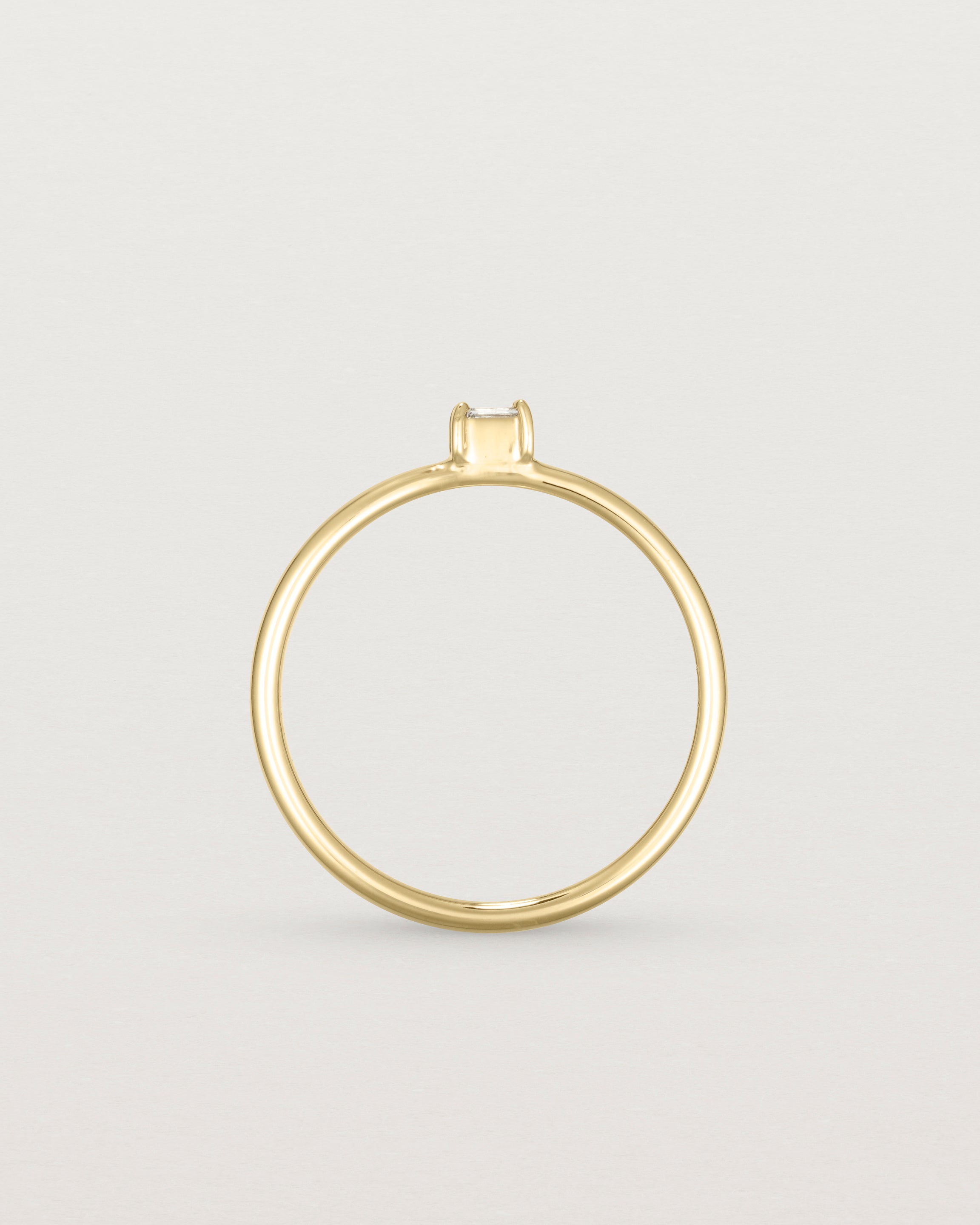 Standing view of the Sena Stacking Ring | Diamond in yellow gold.