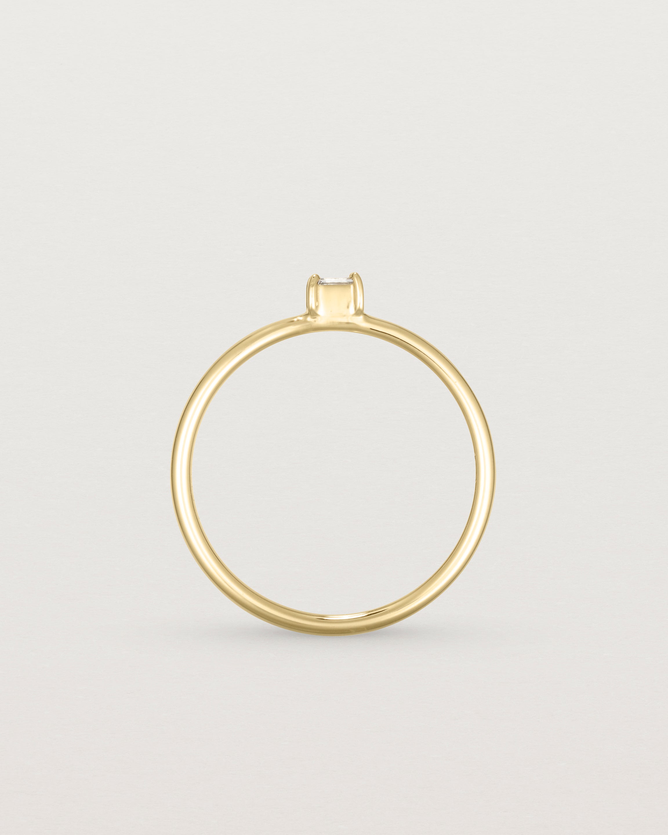Standing view of the Sena Stacking Ring | Diamond in yellow gold.