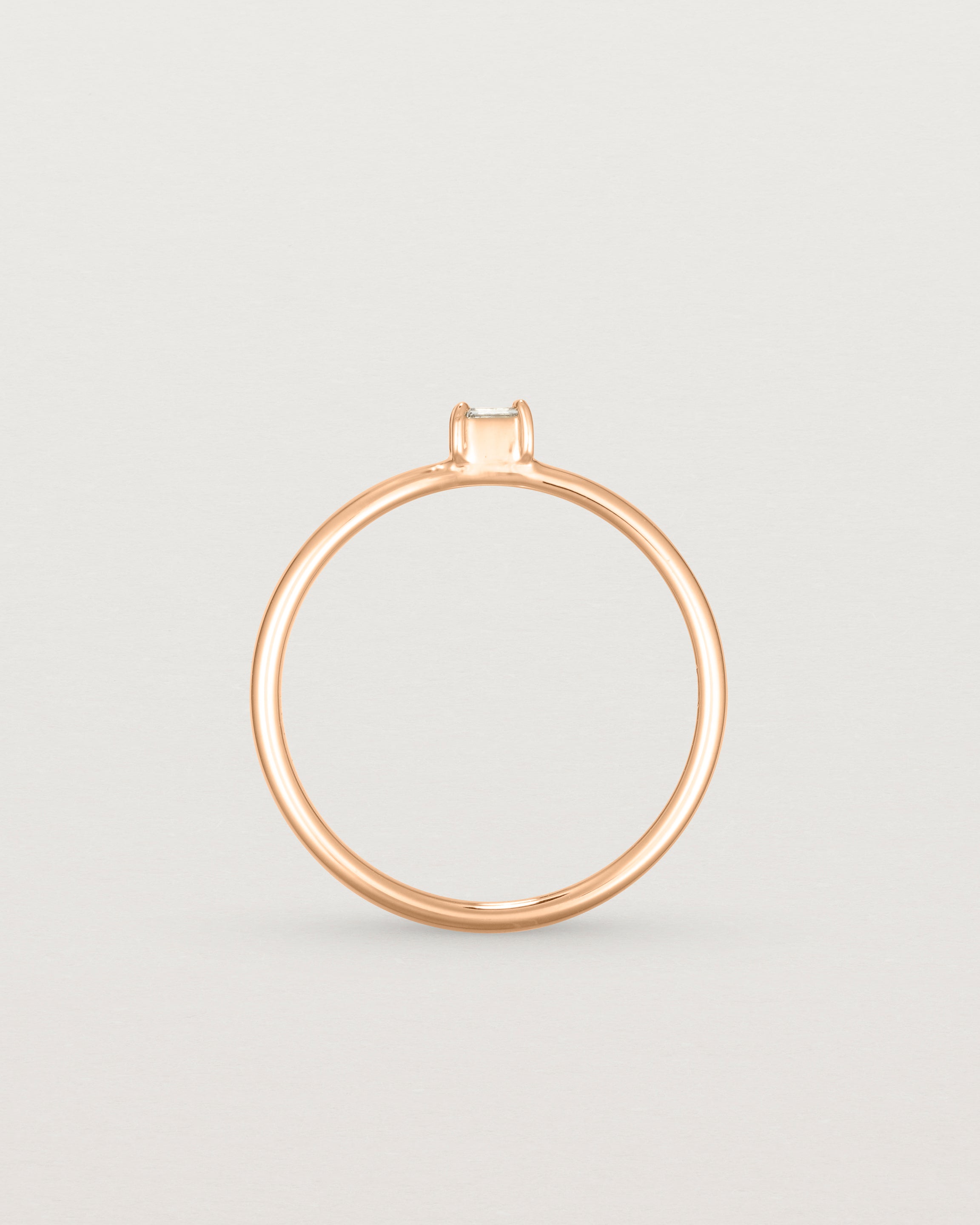 Standing view of the Sena Stacking Ring | Diamond in rose gold.