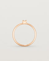 Standing view of the Sena Stacking Ring | Diamond in rose gold.