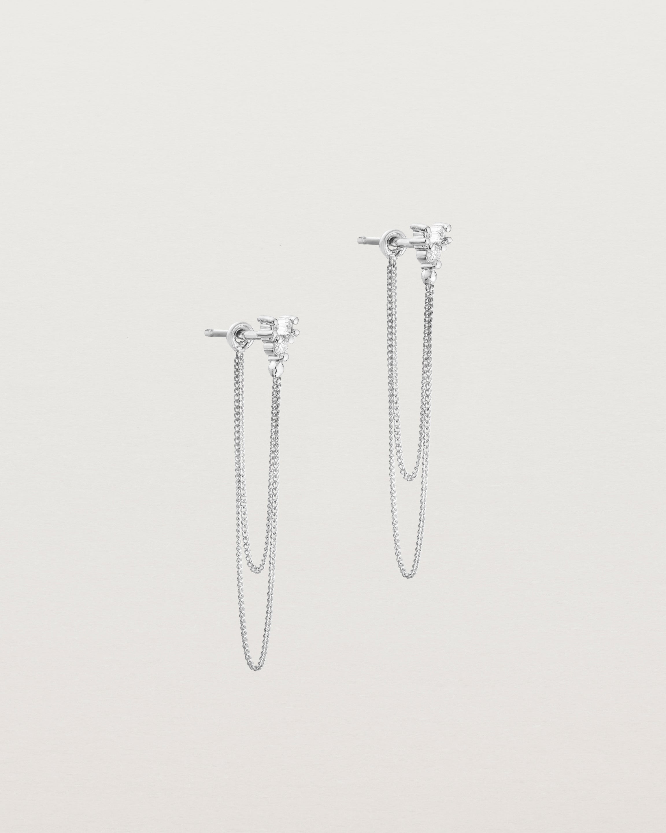 A pair of Sena Loop Studs | Diamonds | White Gold