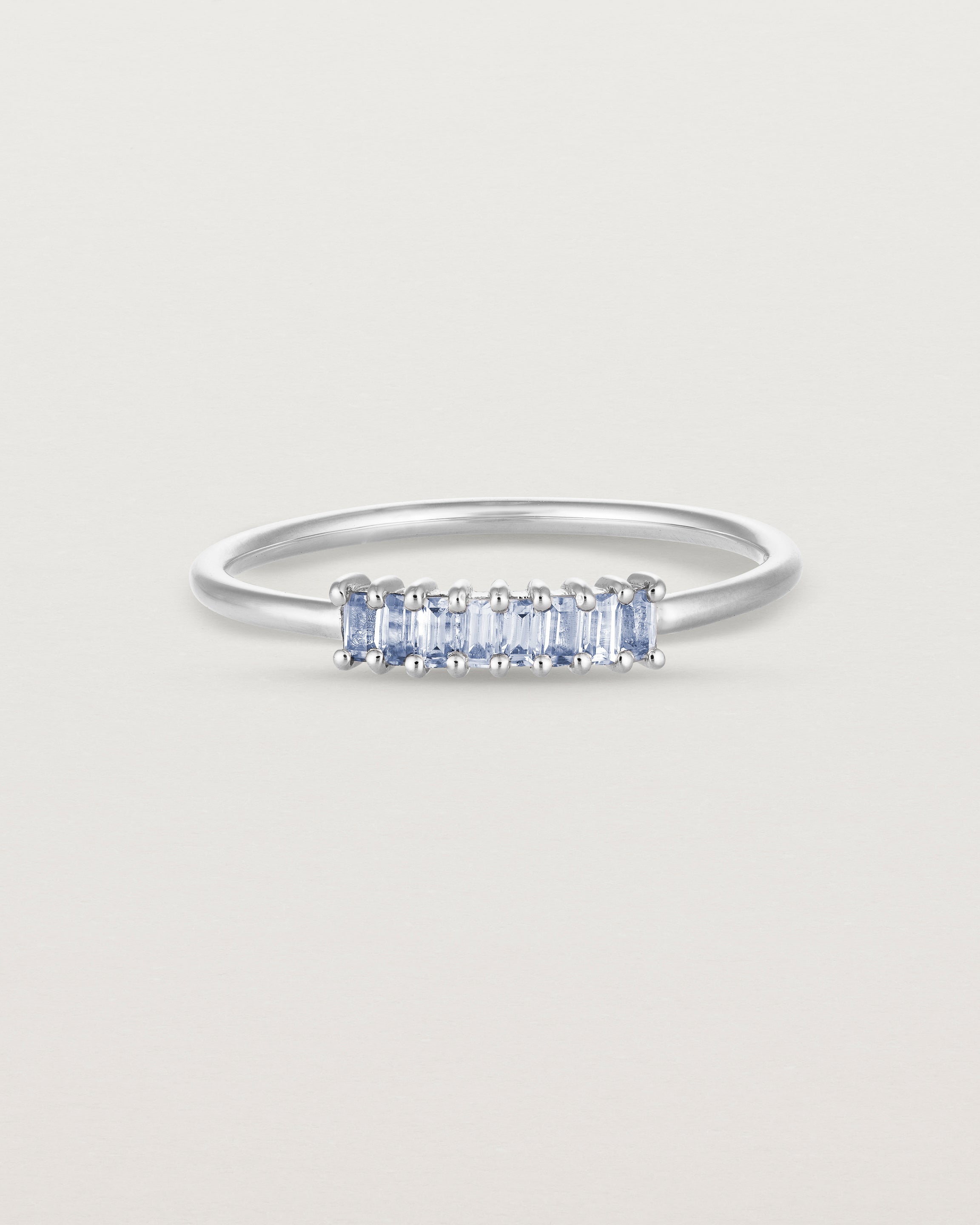 Front view of the Sena Wrap Ring | Sapphire in white gold.