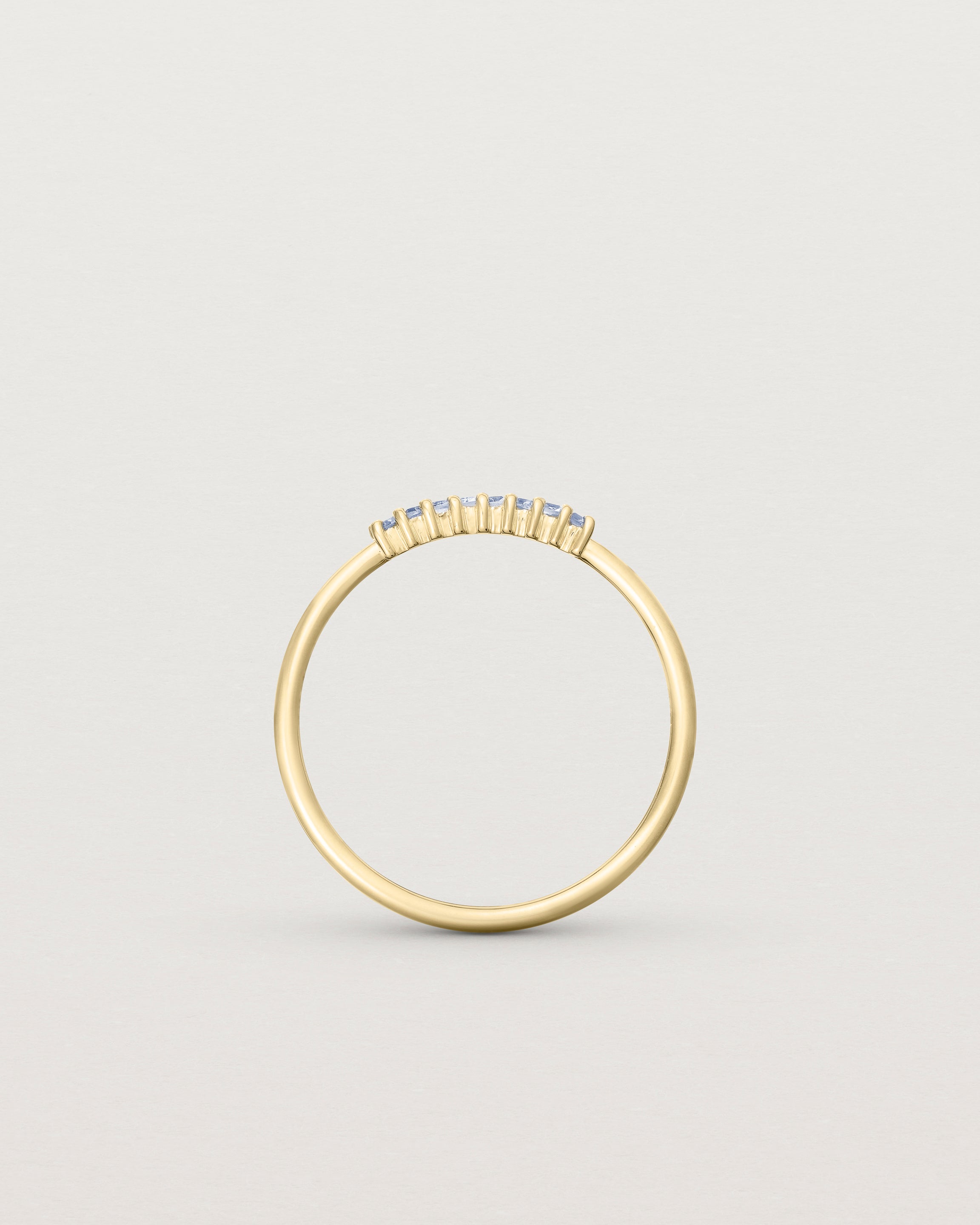 Standing view of the Sena Wrap Ring | Sapphire in yellow gold.