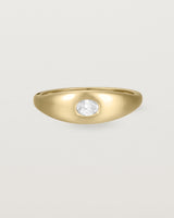 Front view of the Seule Single Ring | Diamond | Yellow Gold.