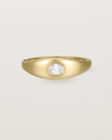 Front view of the Seule Single Ring | Diamond | Yellow Gold.
