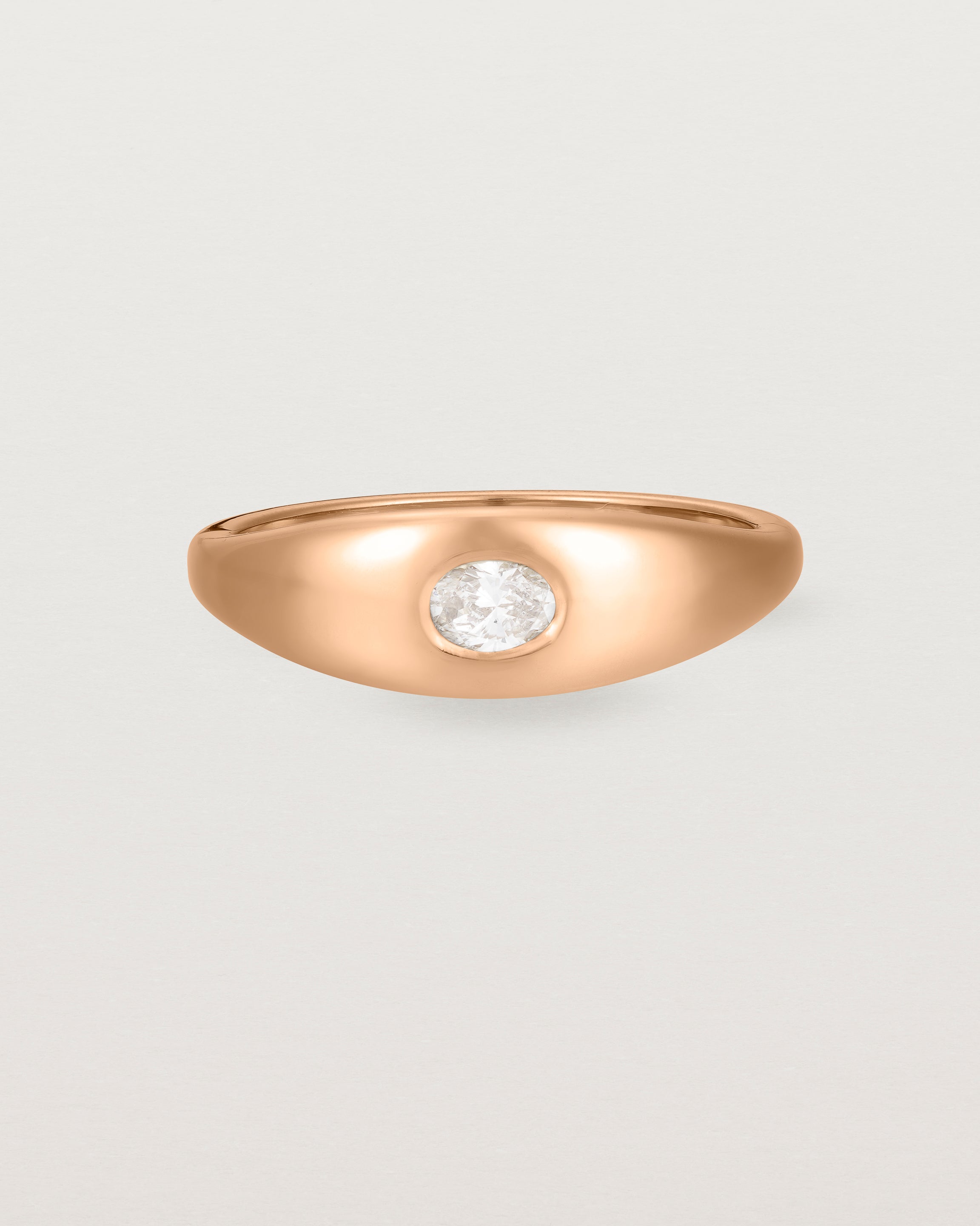 Front view of the Seule Single Ring | Diamond | Rose Gold.