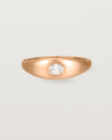 Front view of the Seule Single Ring | Diamond | Rose Gold.