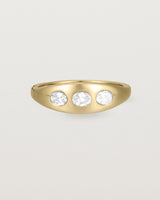 Front view of the Seule Trinity Ring | Diamonds | Yellow Gold.