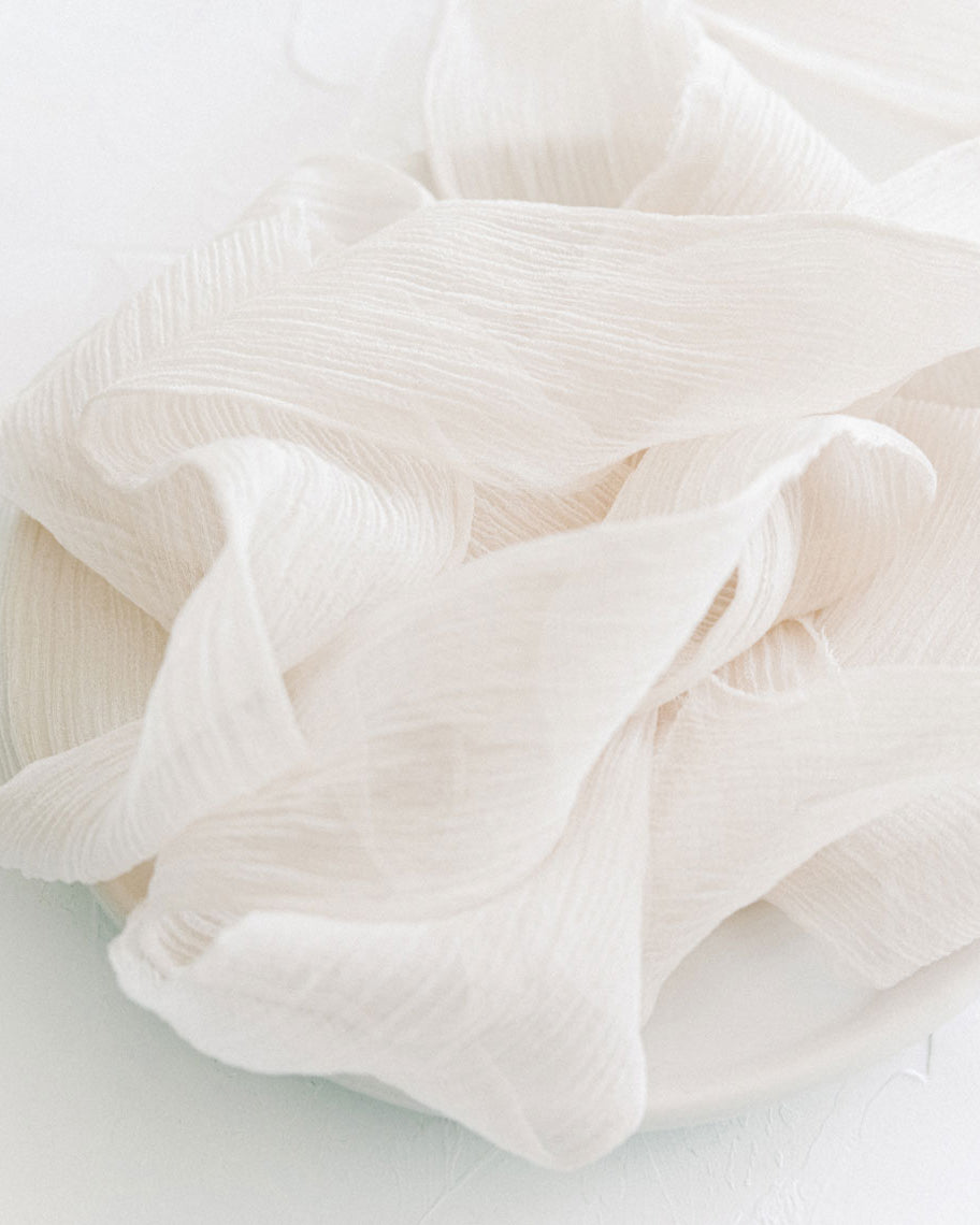 Silk and Bramble Bridal Silk Ribbon | Champagne Crinkle