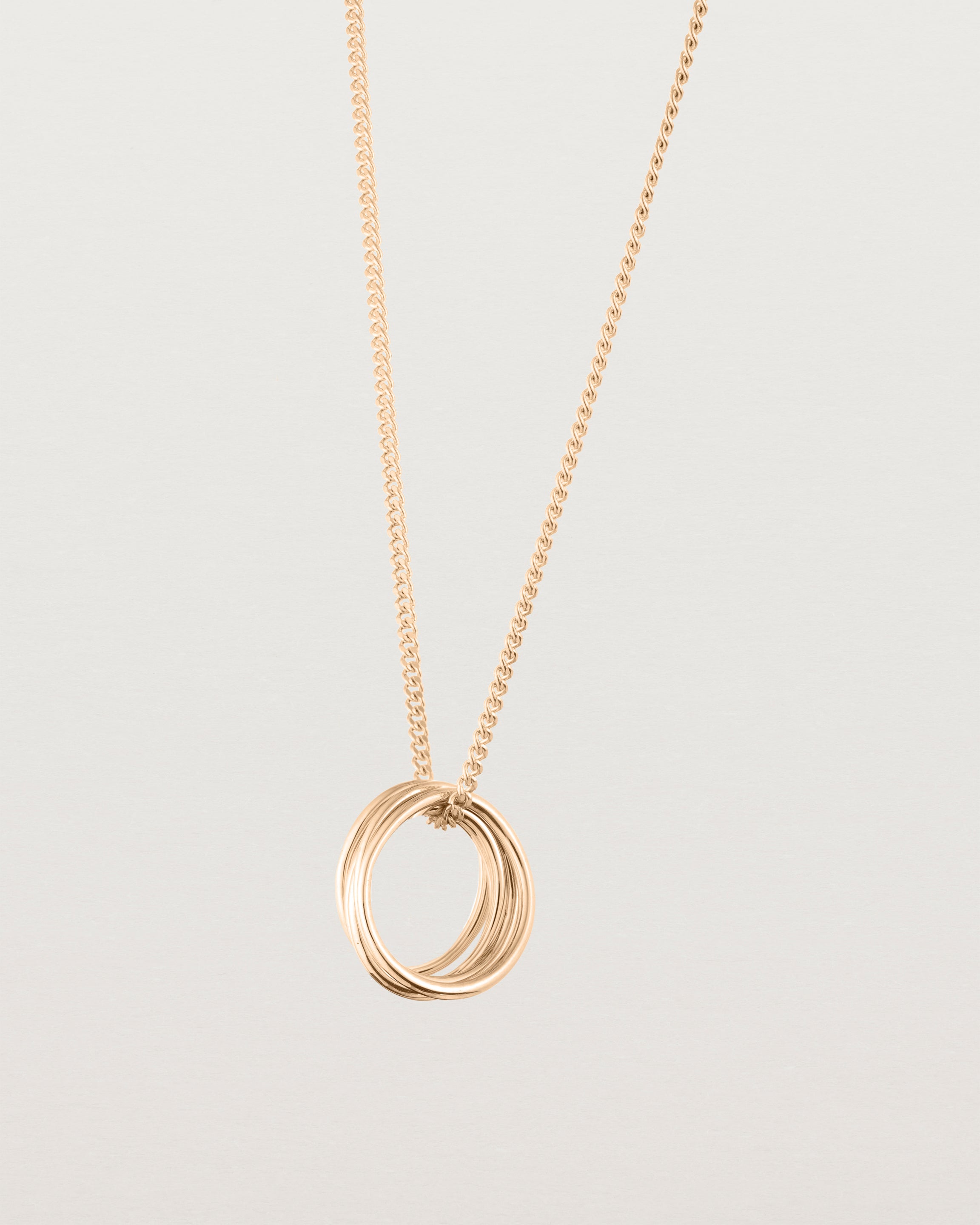 Side view of the Front view of the Six Oval Necklace | Rose Gold.