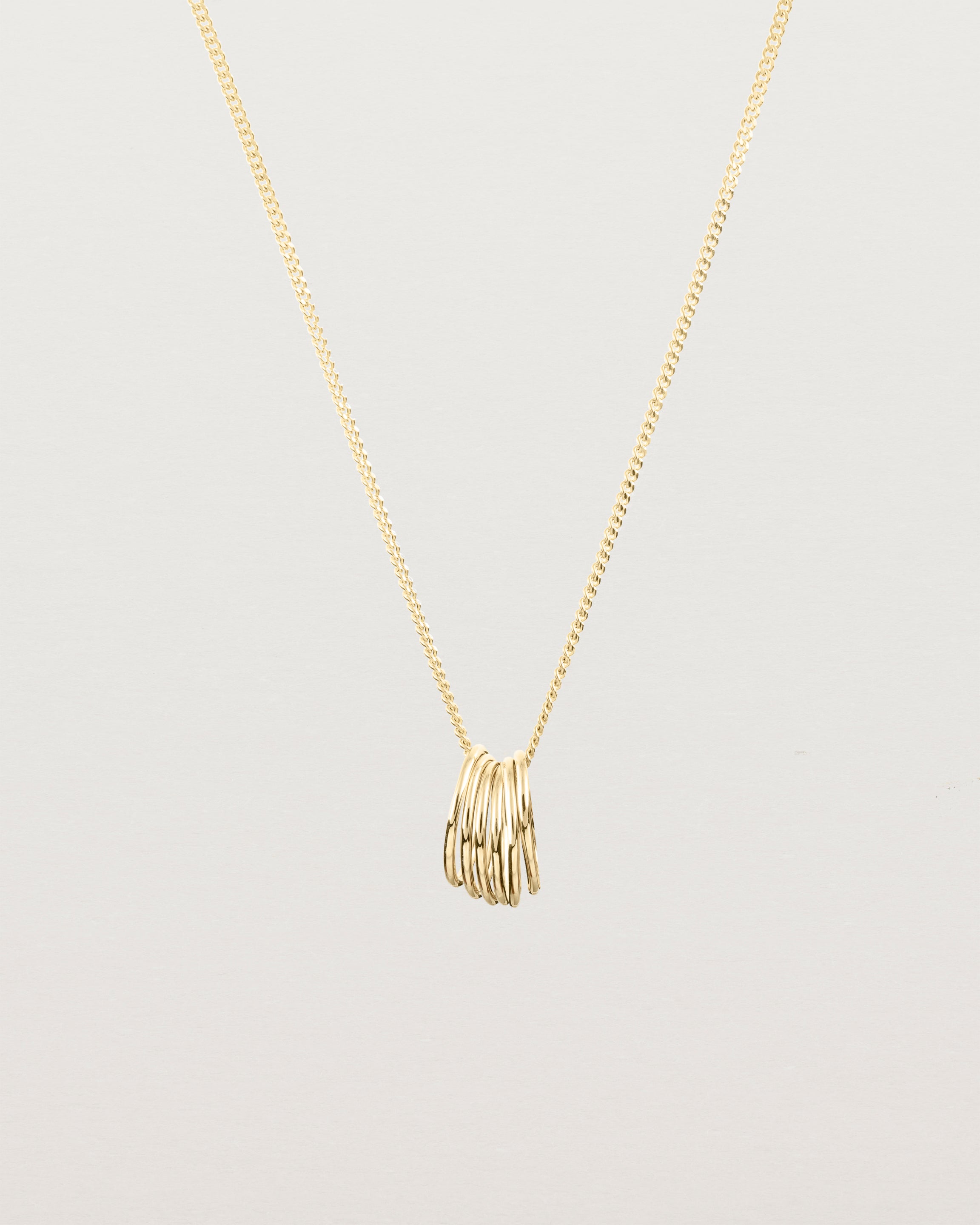 Front view of the Front view of the Six Oval Necklace | Yellow Gold.
