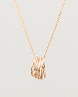 Close up view of the Front view of the Six Oval Necklace | Rose Gold.