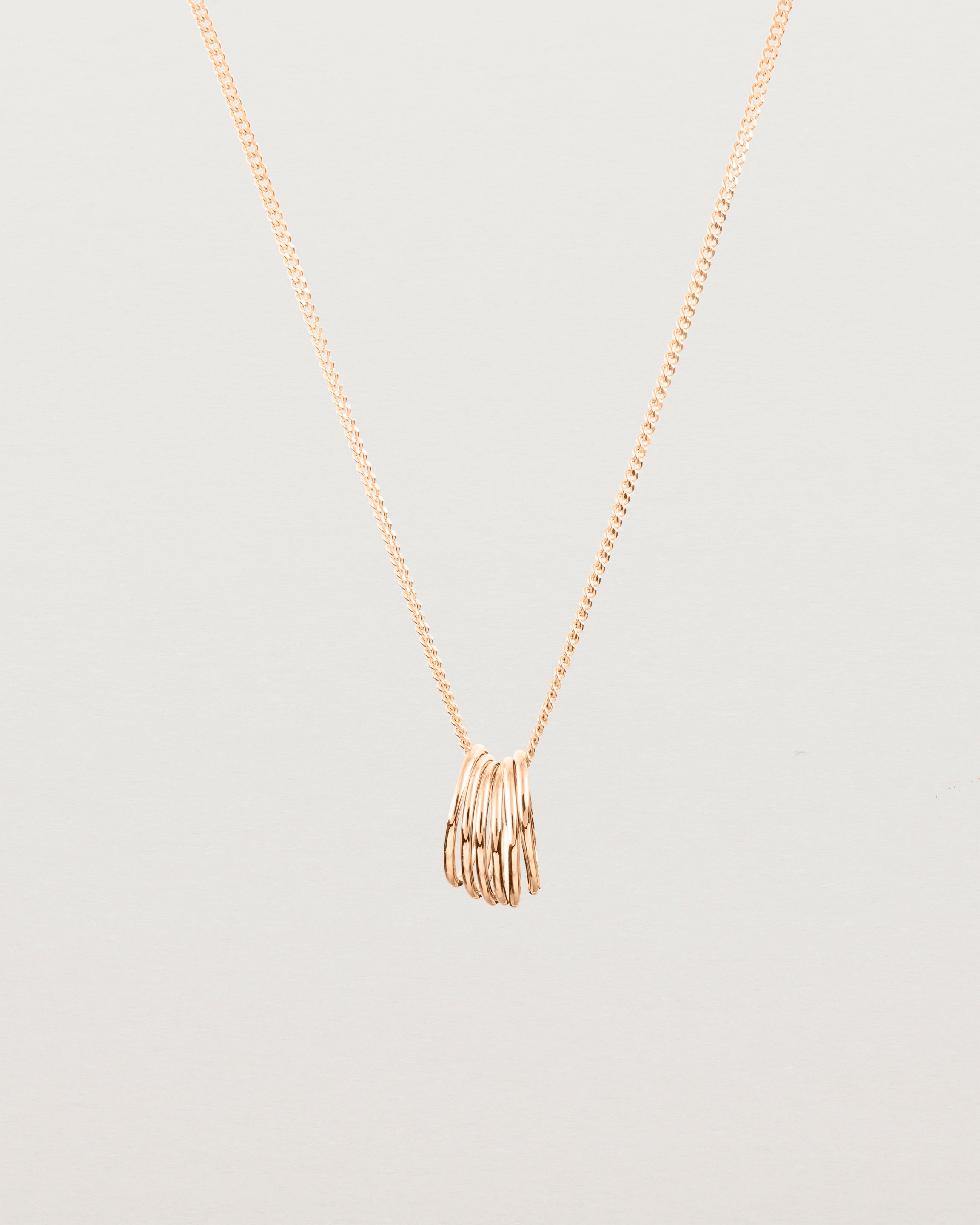 Front view of the Front view of the Six Oval Necklace | Rose Gold.