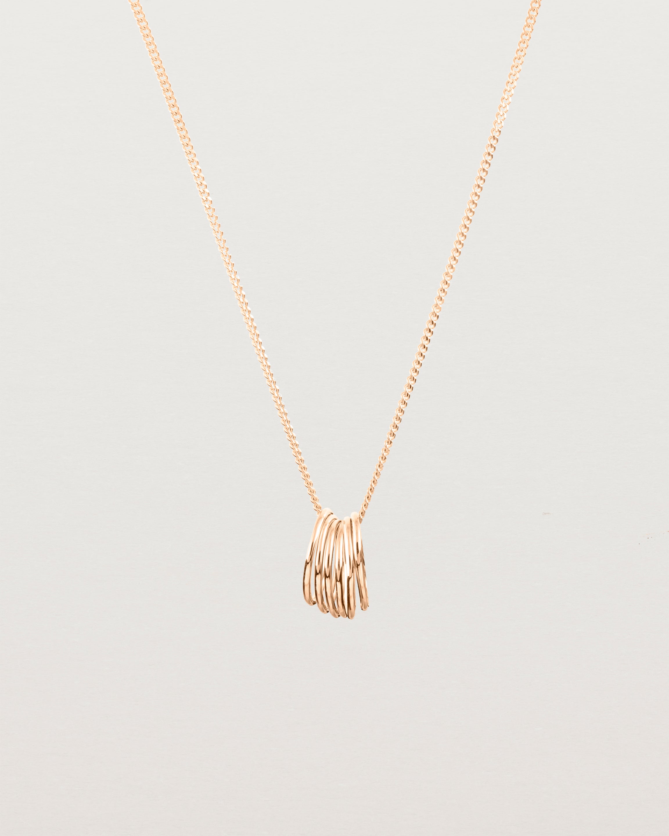 Front view of the Front view of the Six Oval Necklace | Rose Gold.