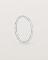 Standing view of the Six Stone Queenie Ring | Diamonds in White Gold.