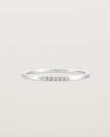 Front view of the Six Stone Queenie Ring | Champagne Diamonds | White Gold.