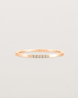 Front view of the Six Stone Queenie Ring | Champagne Diamonds | Rose Gold.
