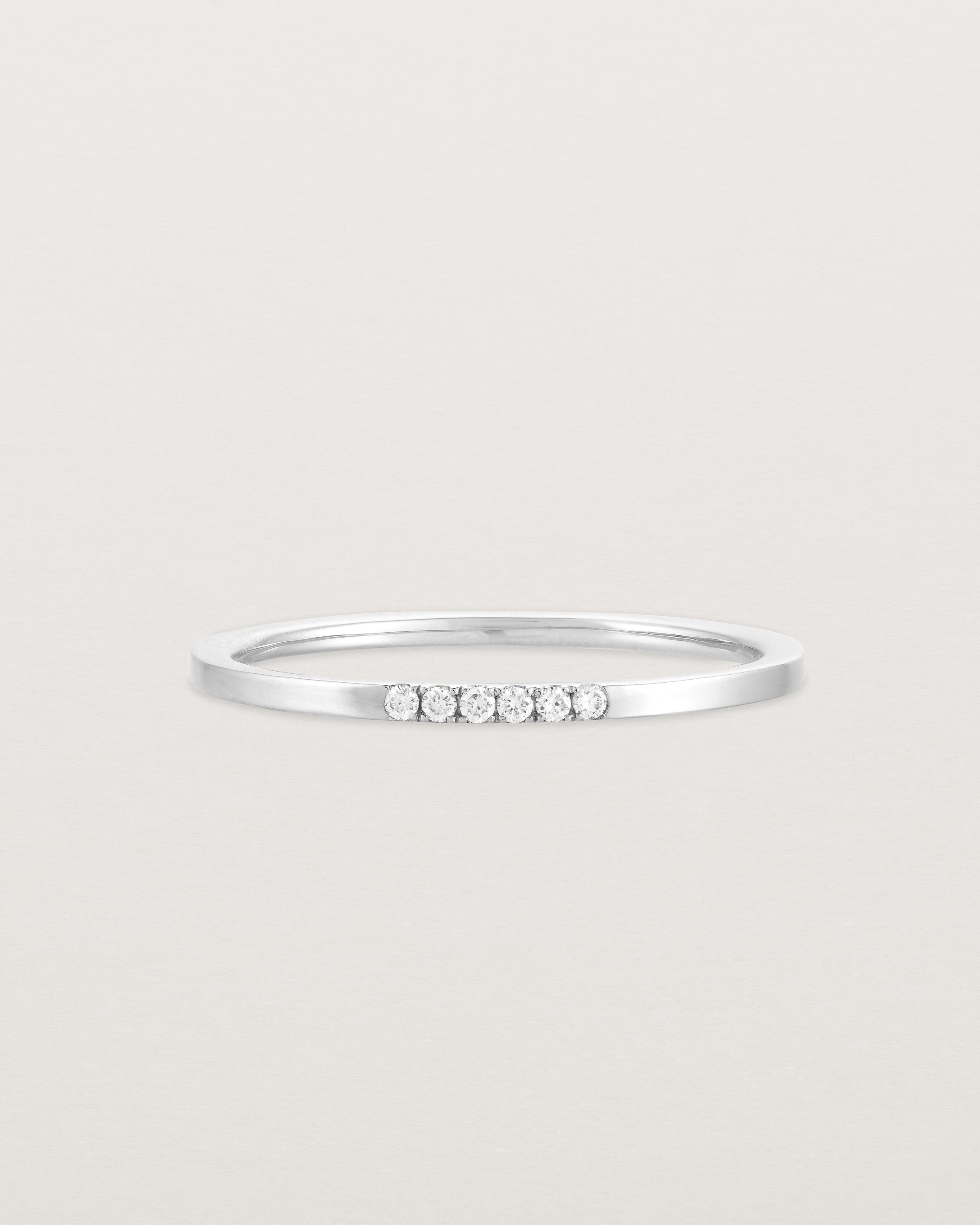 Front view of the Six Stone Queenie Ring | Diamonds in White Gold.