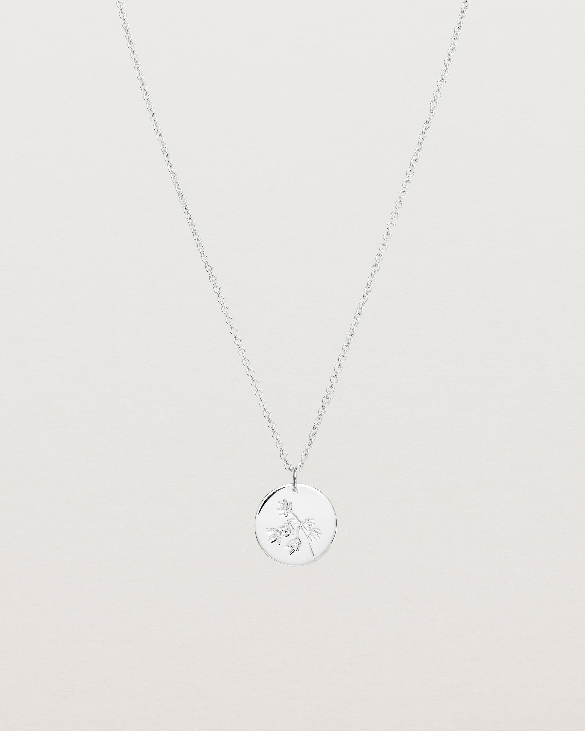 Front view of the Spotted Orchid Necklace | Sterling Silver.