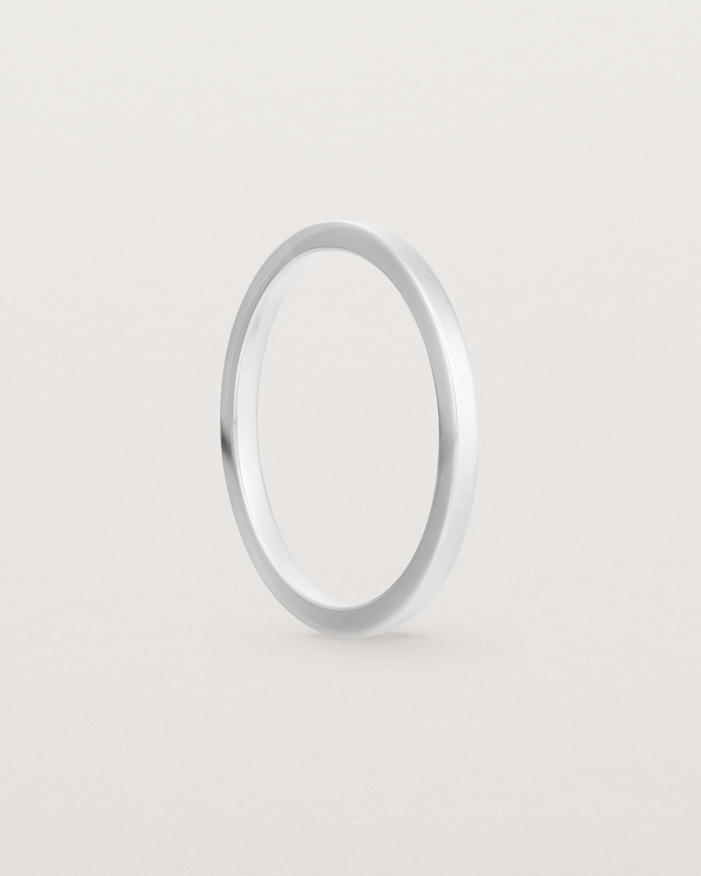 Our 1.5mm square wedding band in white gold