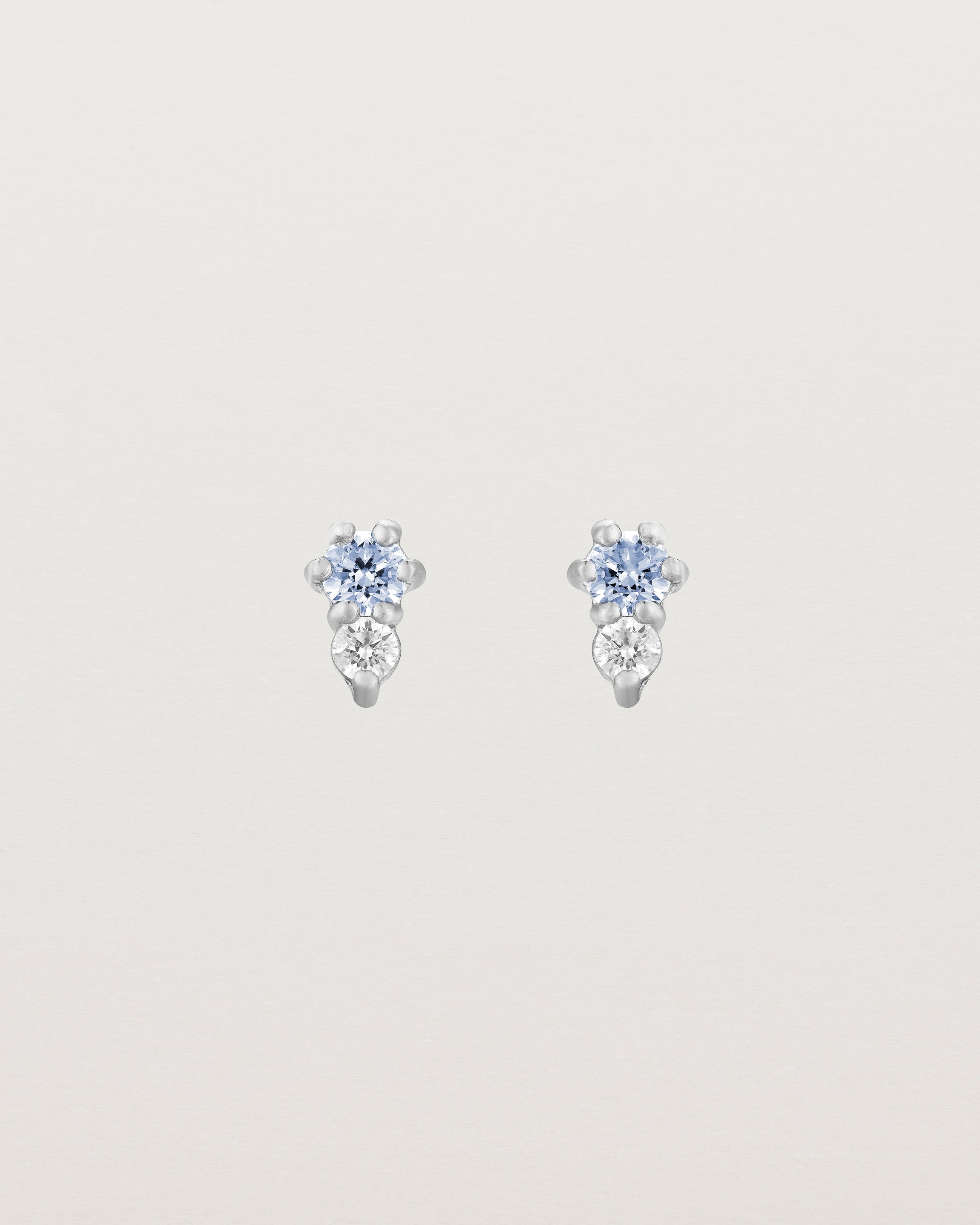 Lottie Studs | Ceylon Sapphire & Diamond White Gold