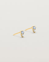 Lottie Studs | Ceylon Sapphire & Diamond Yellow Gold