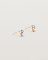 Lottie Studs | Ceylon Sapphire & Diamond Rose Gold