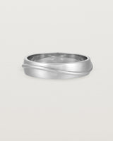 Front view of the Surge Wedding Ring | 5mm | White Gold.