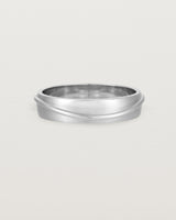 Side view of the Surge Wedding Ring | 5mm | White Gold.