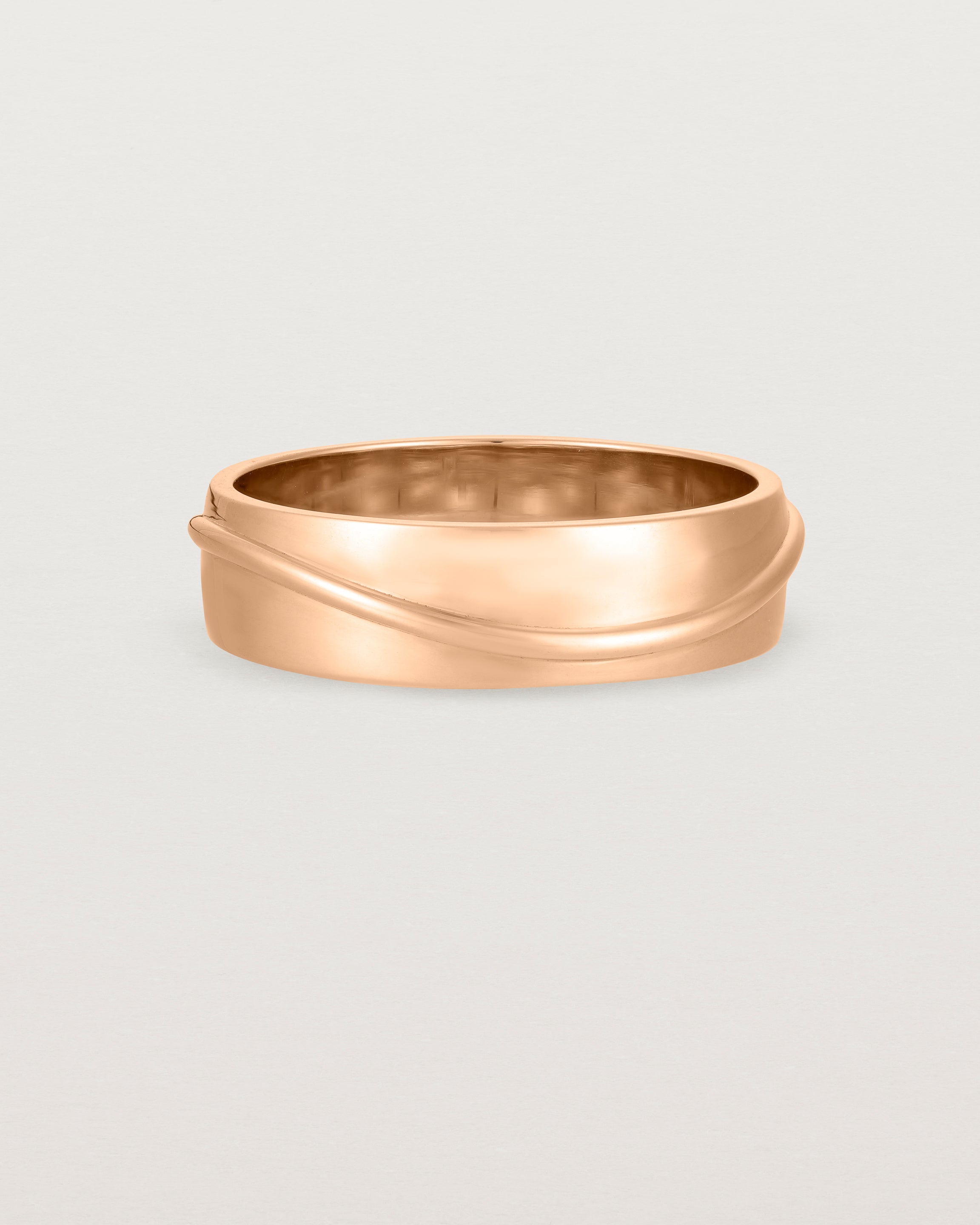 Front view of the Surge Wedding Ring | 6mm | Rose Gold.