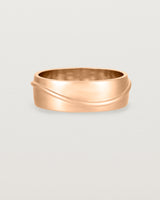 Front view of the Surge Wedding Ring | 7mm | Rose Gold.