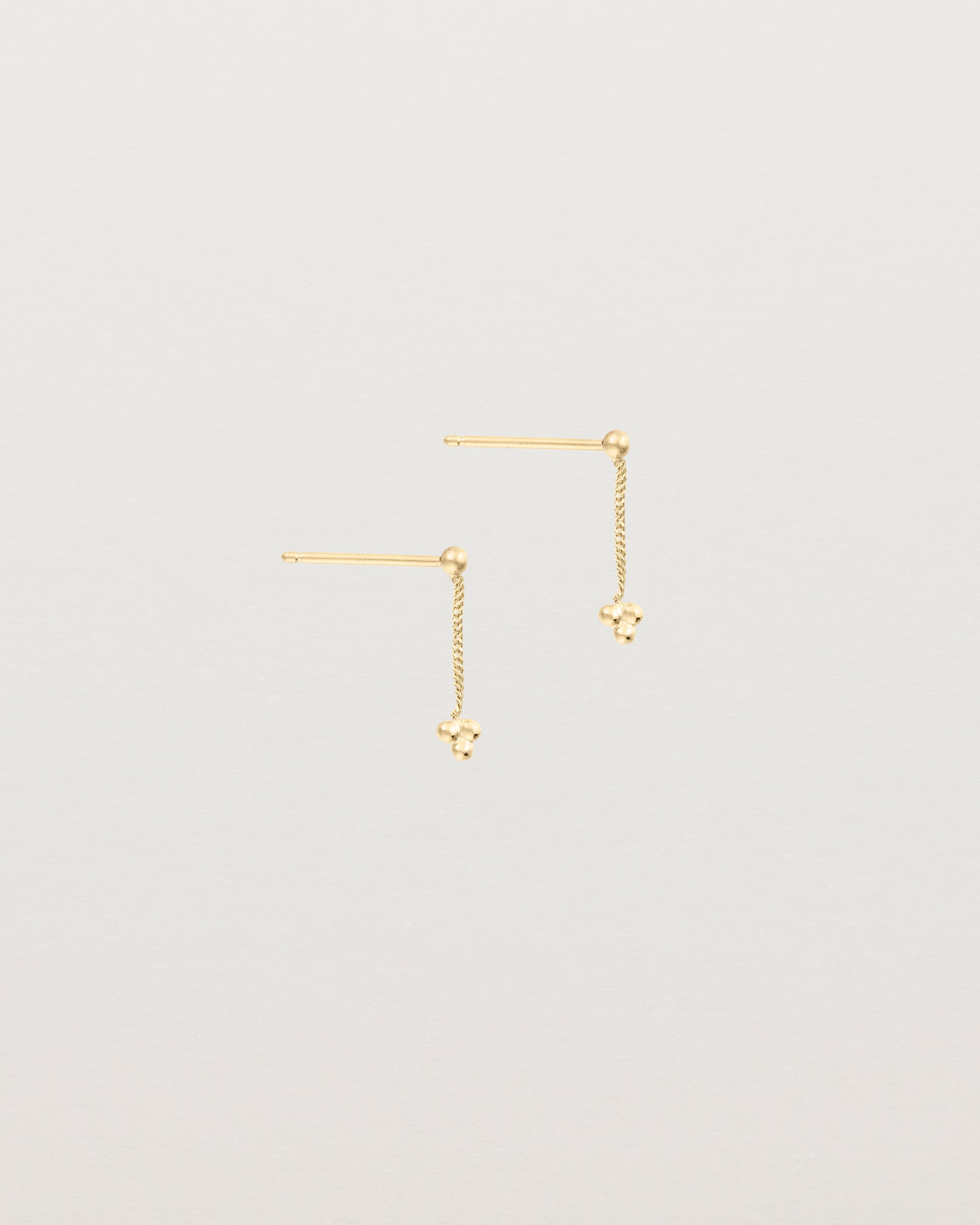 A pair of Tellue Drop Studs in Yellow Gold.