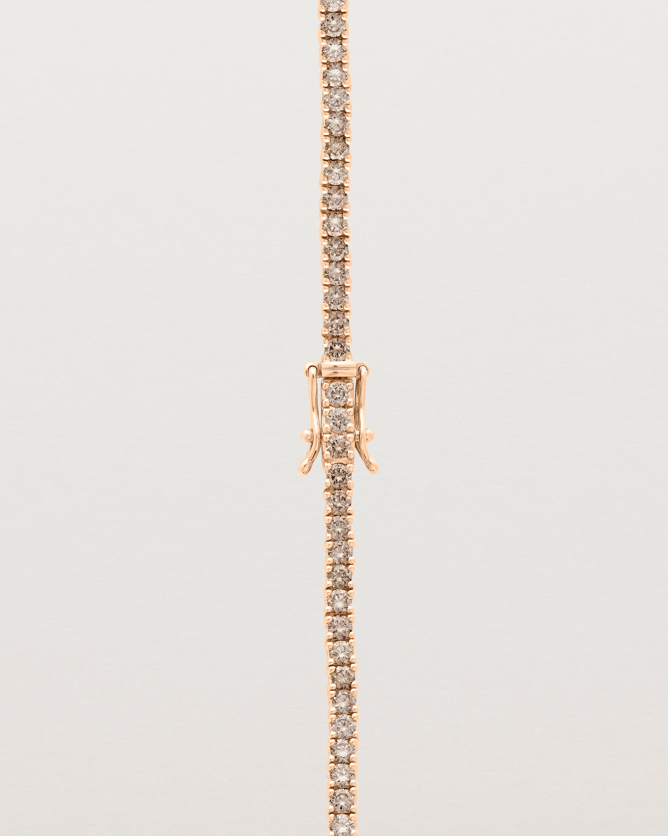 Leora Tennis Necklace Champagne Diamonds Rose Gold Natalie