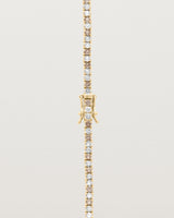 Leora Graduated Tennis Necklace | Champagne & White Diamond