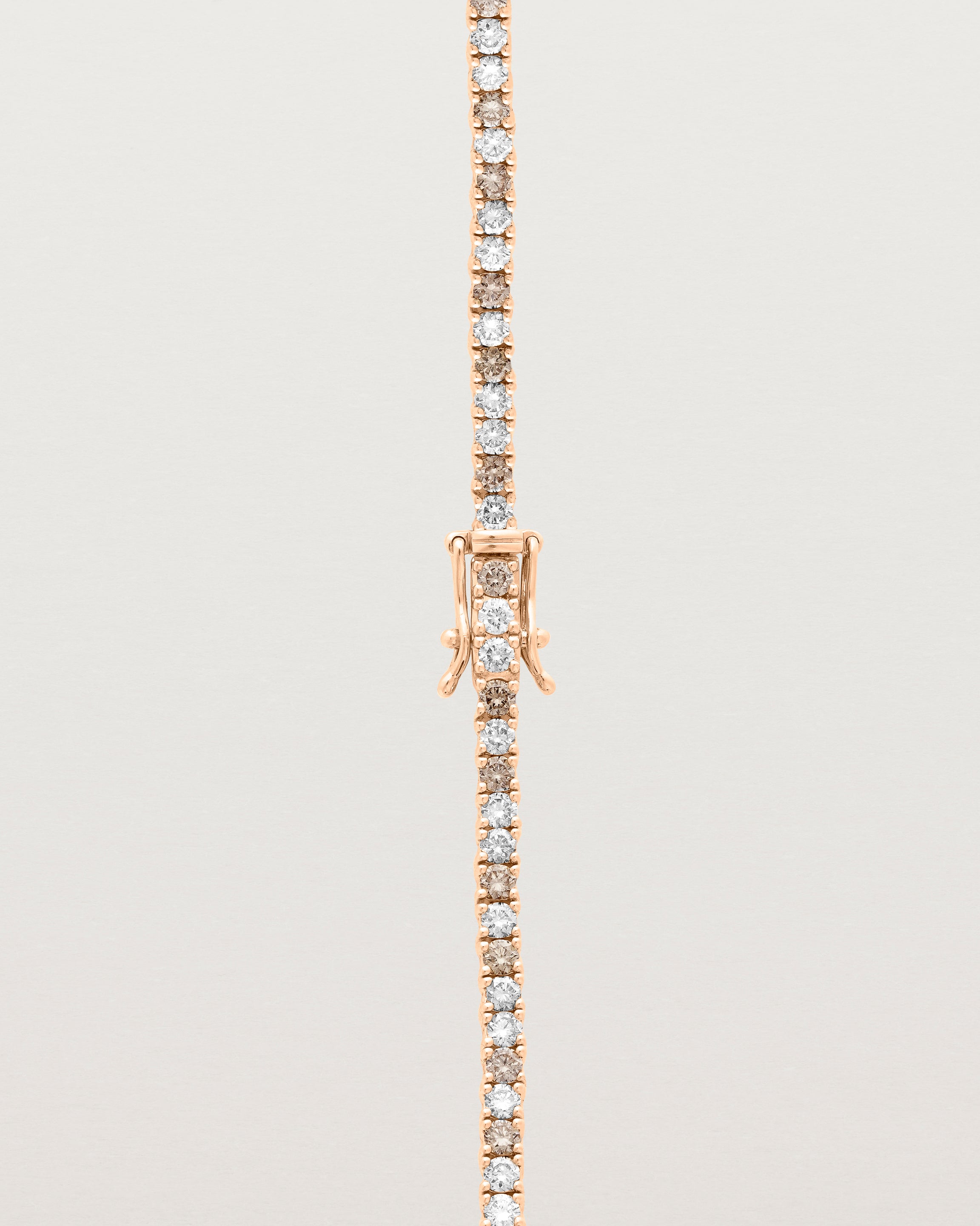 Leora Graduated Tennis Necklace | Champagne & White Diamond