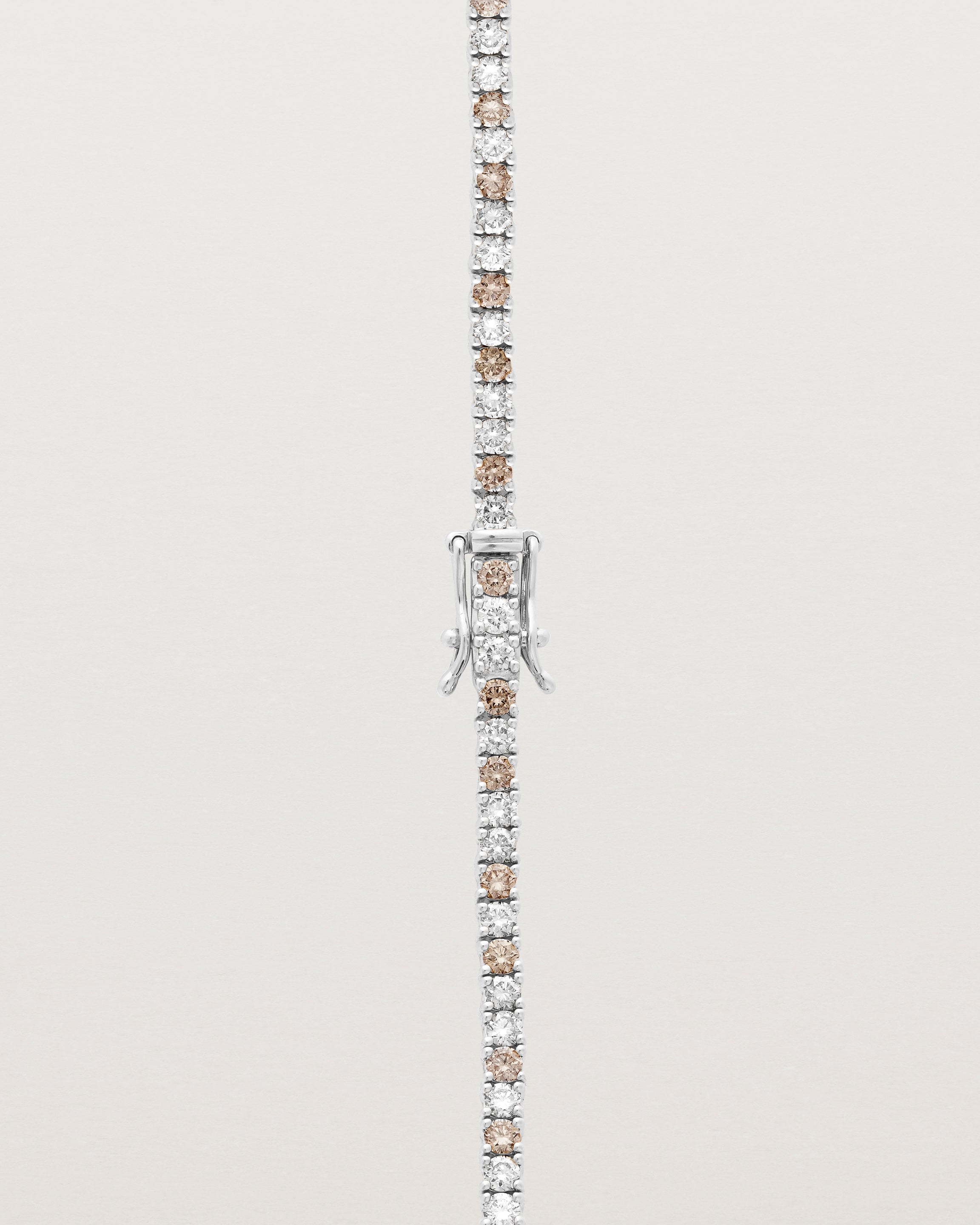 Leora Graduated Tennis Necklace | Champagne & White Diamond