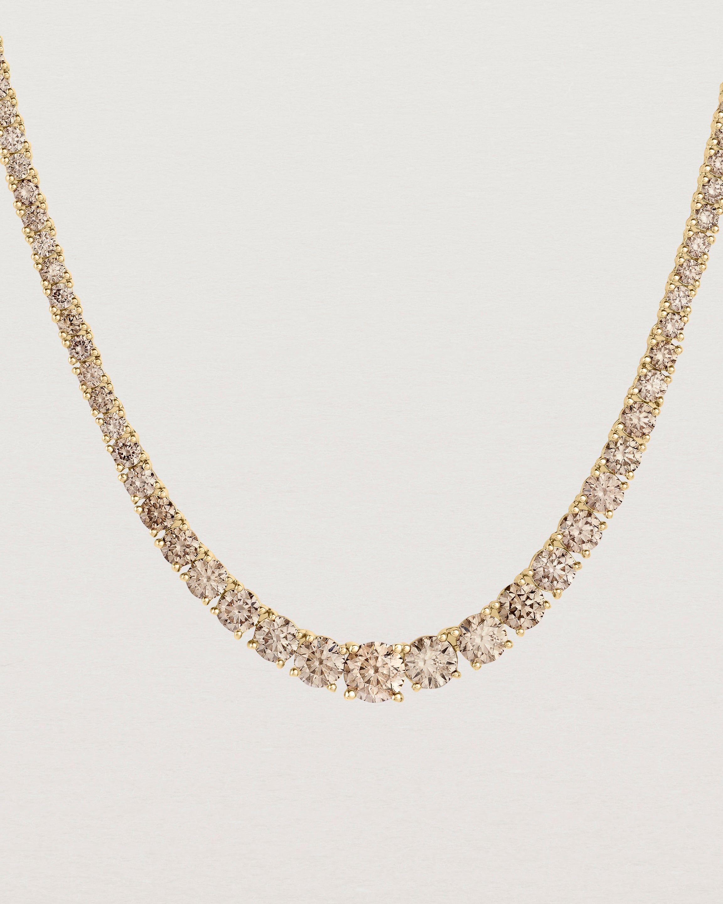 Leora Graduated Tennis Necklace | Champagne Diamond