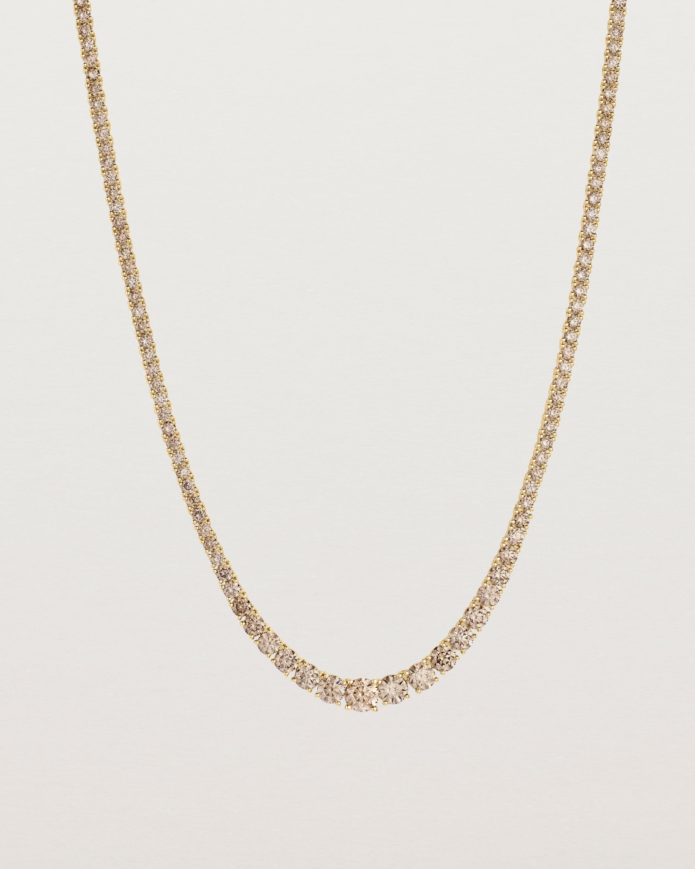 Leora Graduated Tennis Necklace | Champagne Diamond