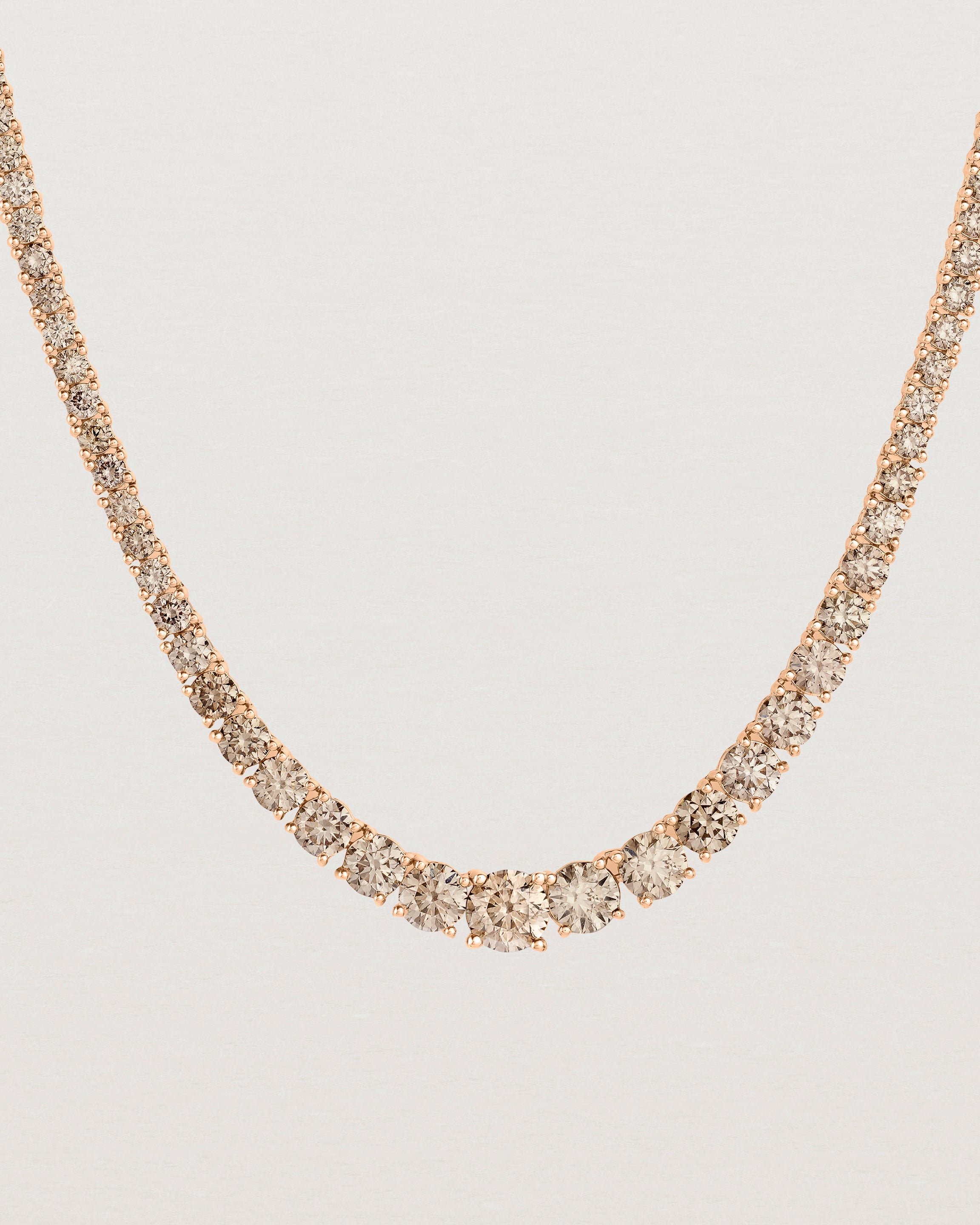 Leora Graduated Tennis Necklace | Champagne Diamond