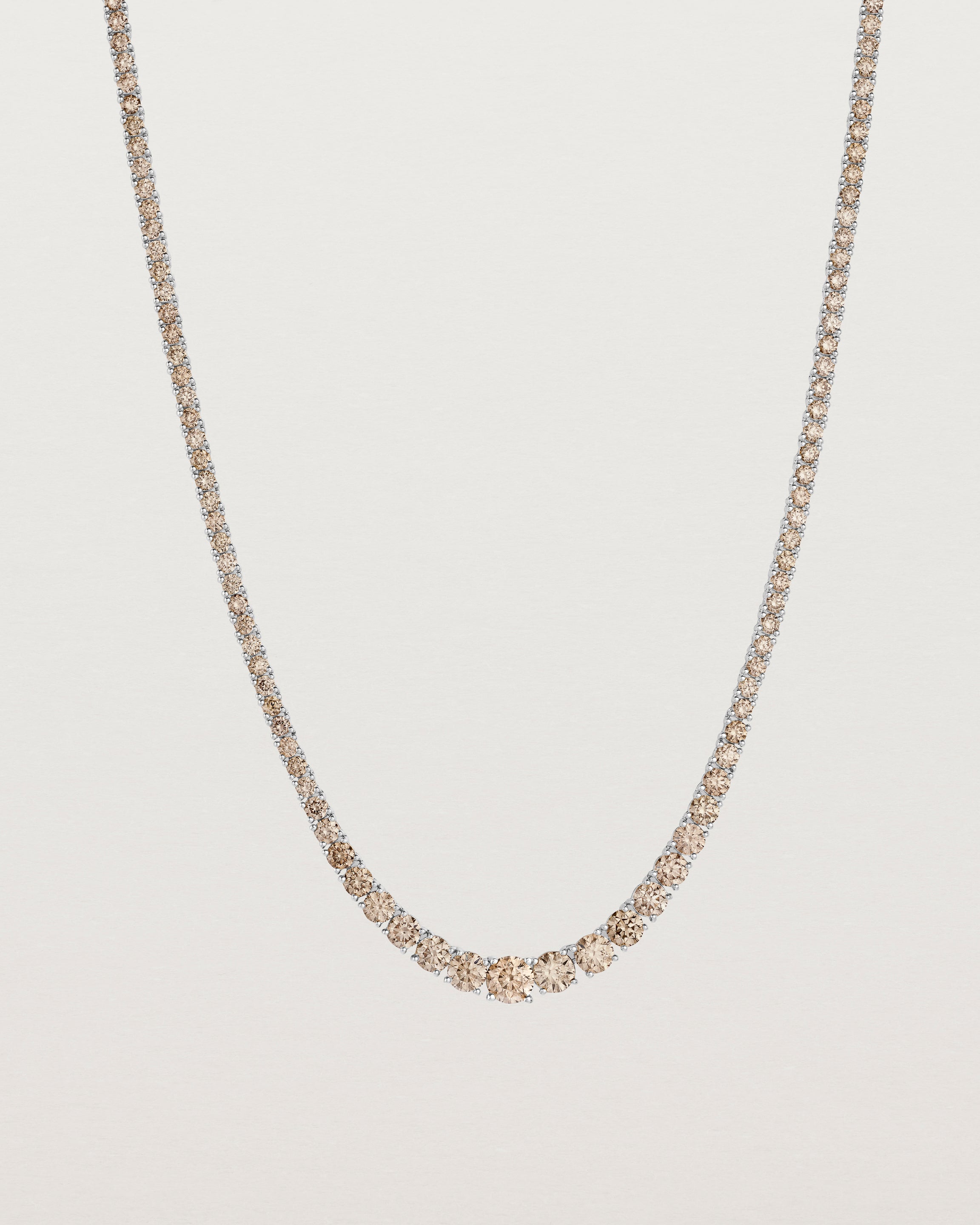Leora Graduated Tennis Necklace | Champagne Diamond