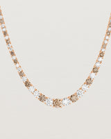 Leora Graduated Tennis Necklace | Champagne & White Diamond