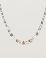 Leora Graduated Tennis Necklace | Champagne & White Diamond
