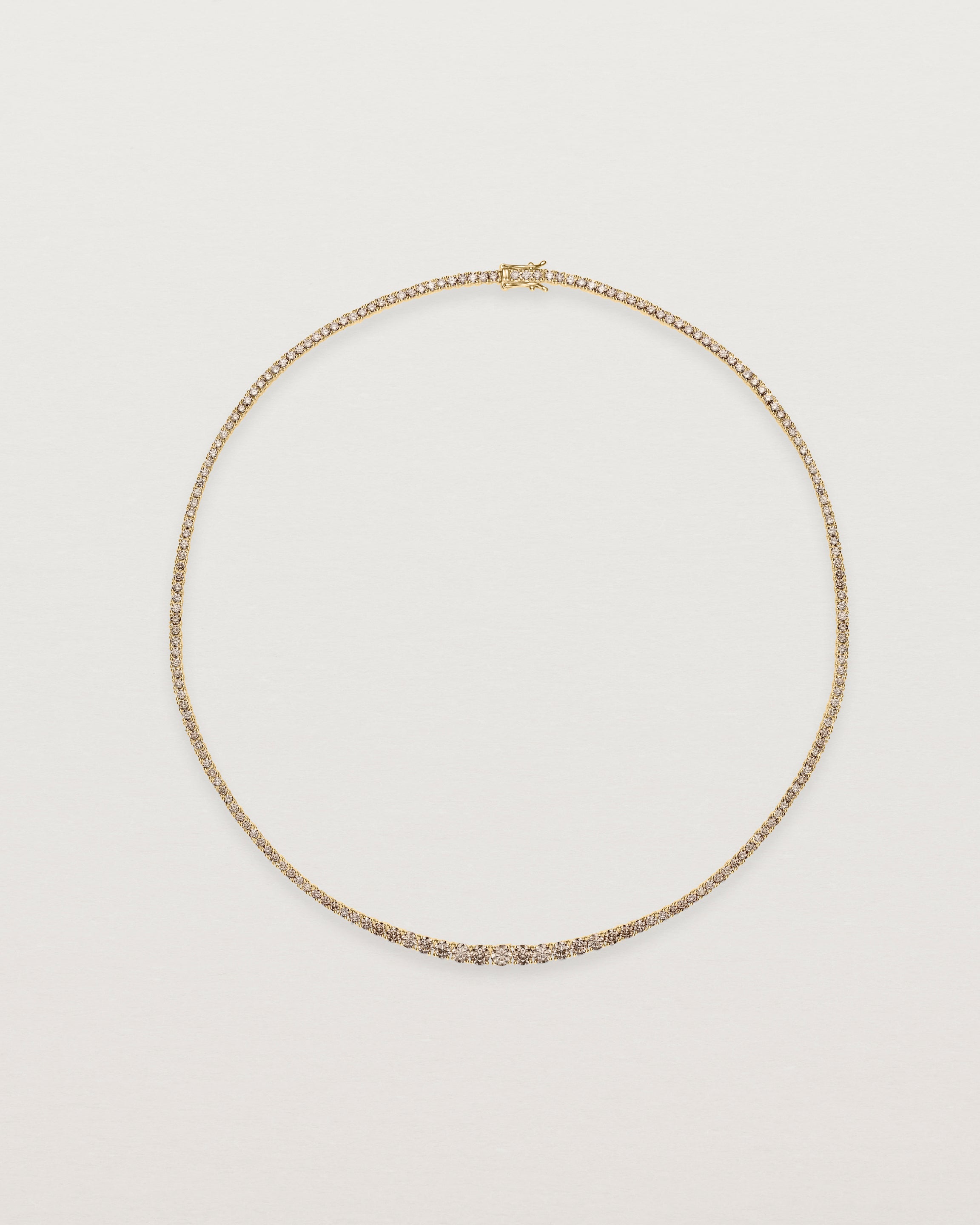 Leora Graduated Tennis Necklace | Champagne Diamond