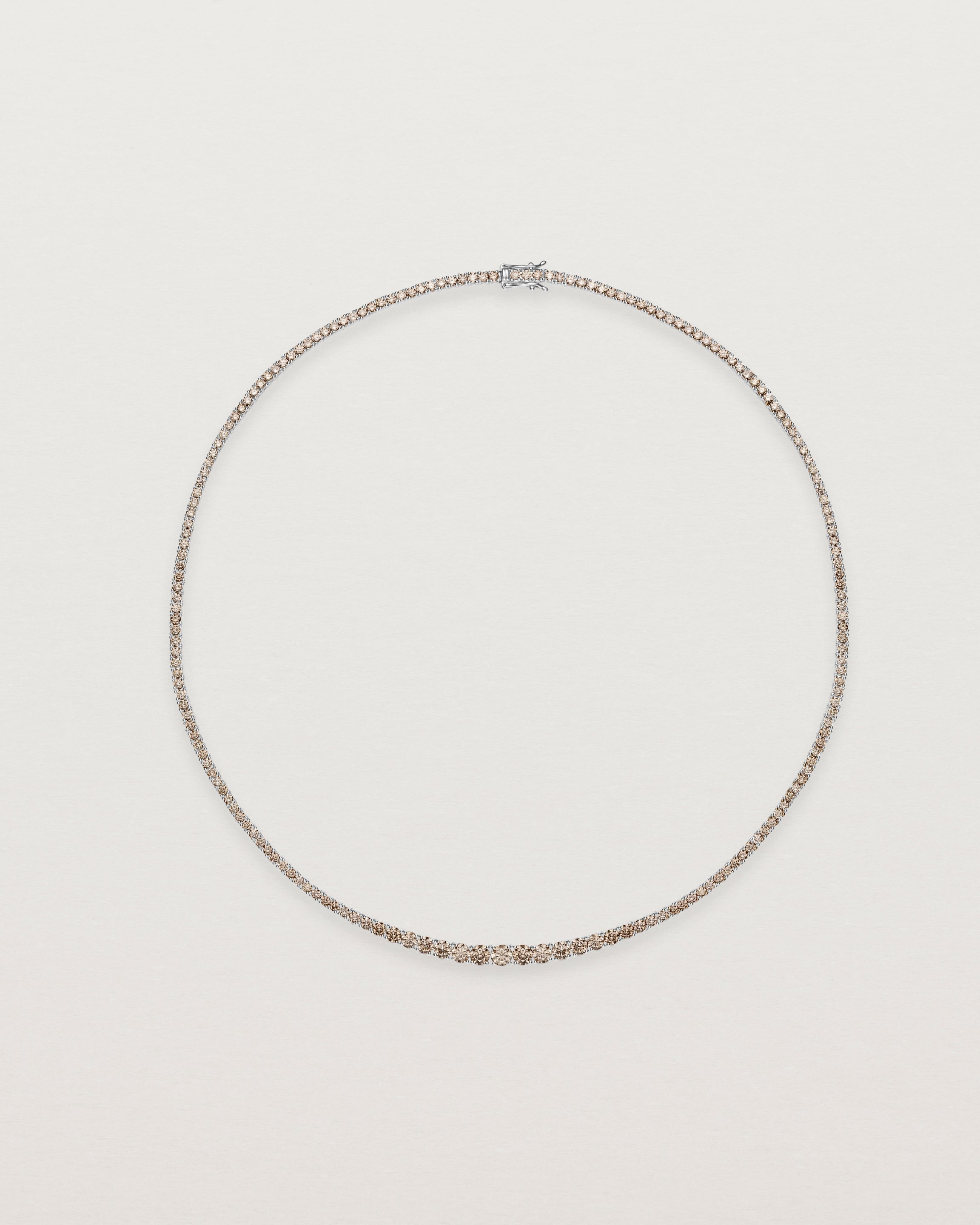 Leora Graduated Tennis Necklace | Champagne Diamond