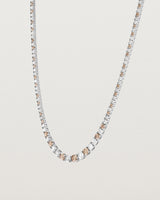 Leora Graduated Tennis Necklace | Champagne & White Diamond