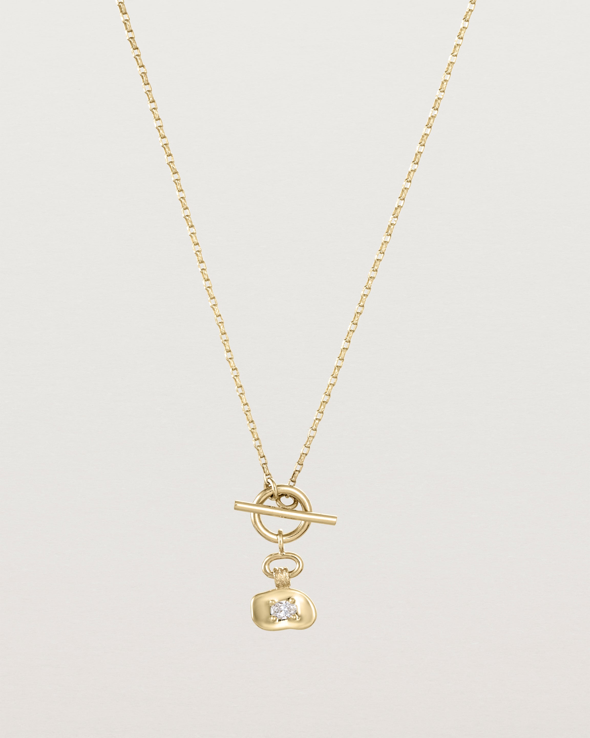 Front view of the Terra Necklace | Diamond in yellow gold.