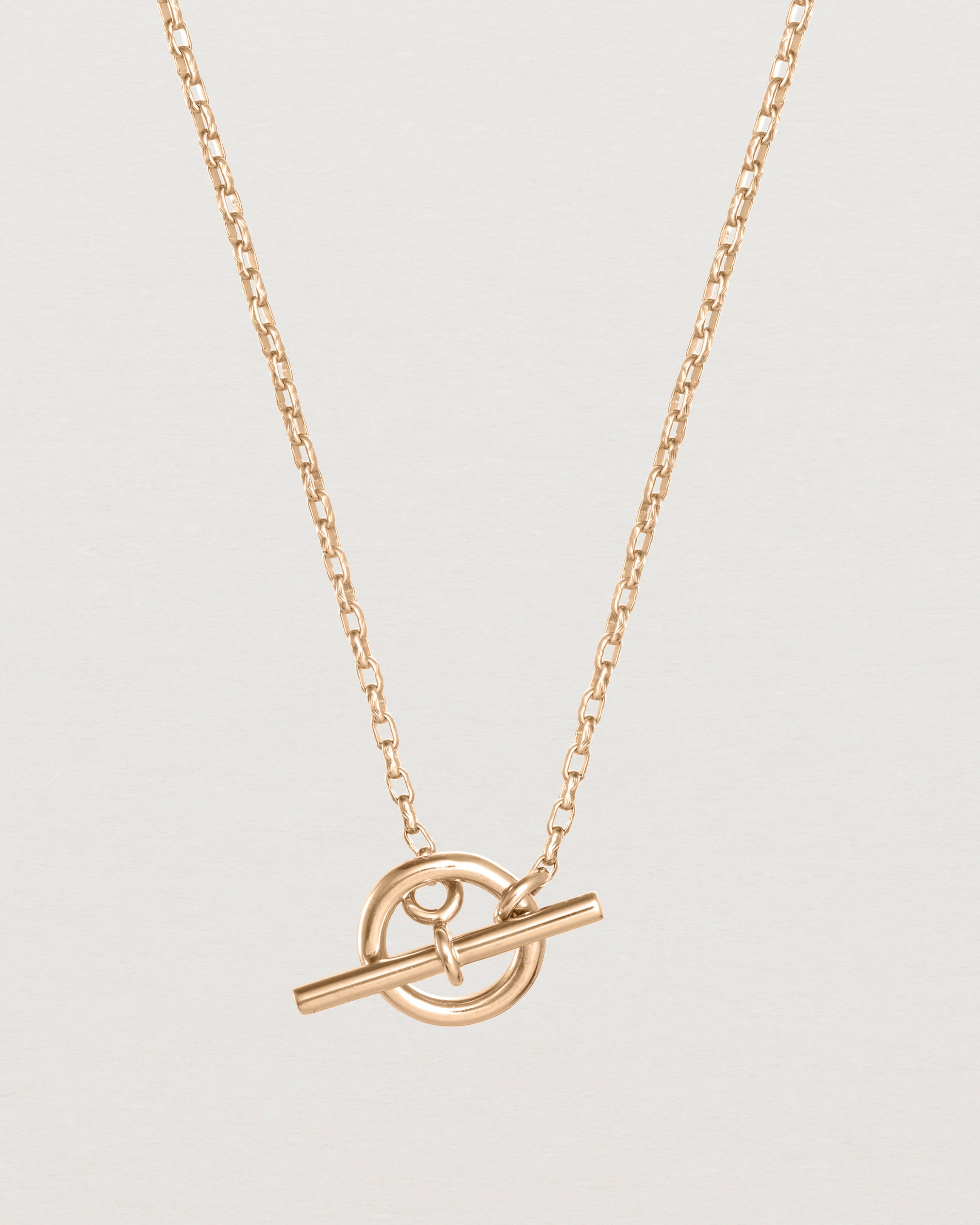 Close up view of the Terra Chain Necklace | Fine in rose gold.