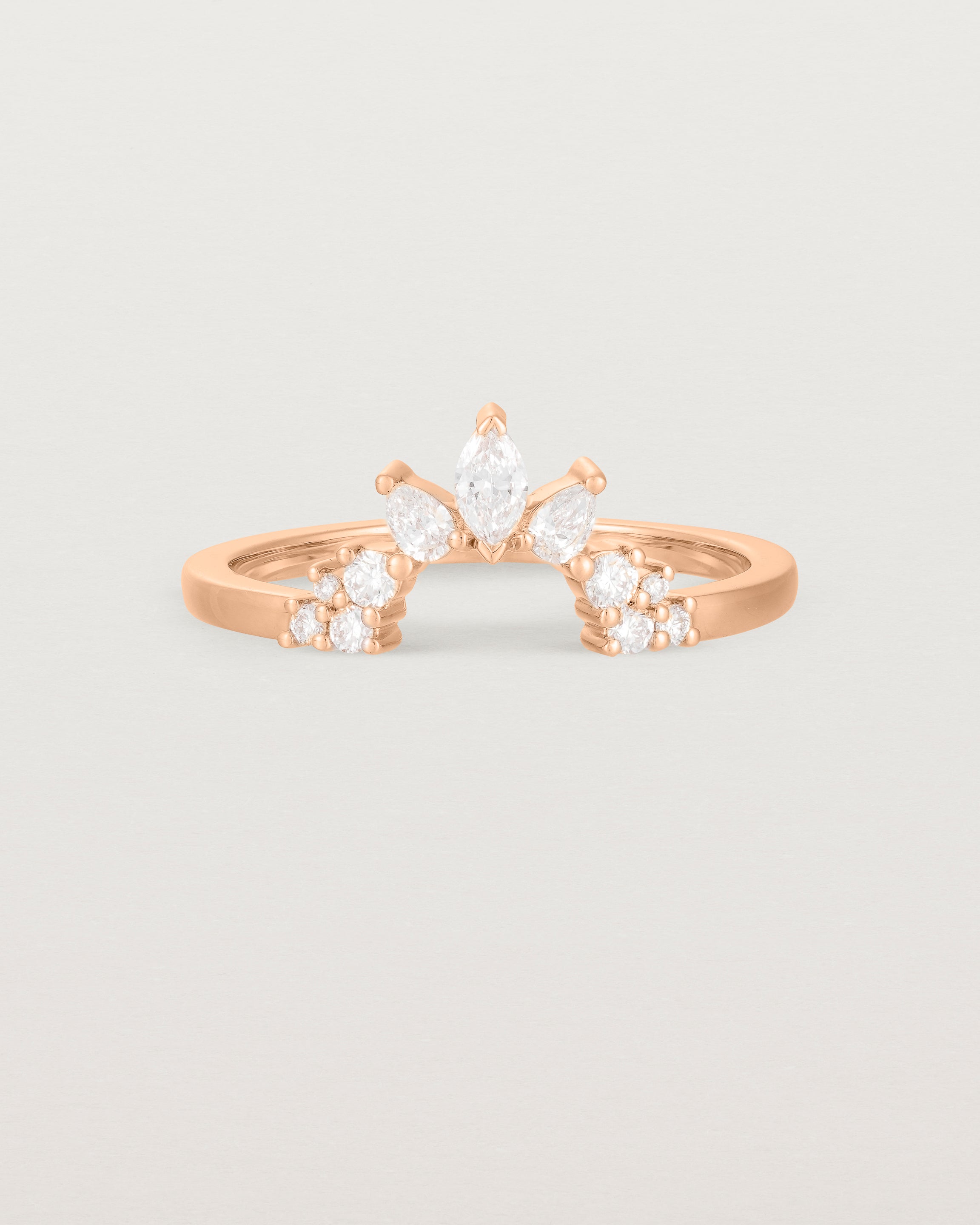 Front view of the Thalia Crown Ring | Fit Ⅱ | Rose Gold.