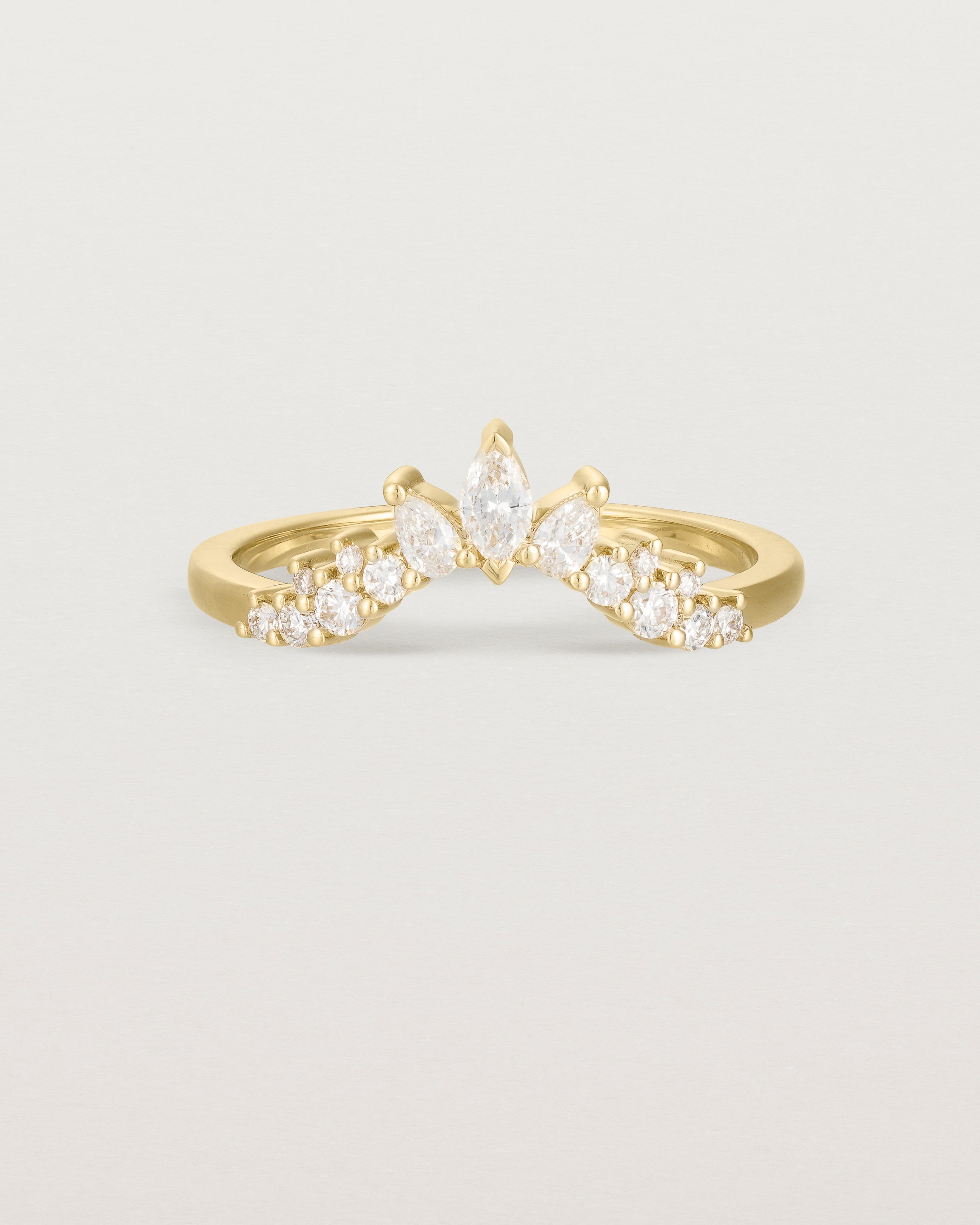 Front view of the Thalia Crown Ring | Fit Ⅲ | Yellow Gold.